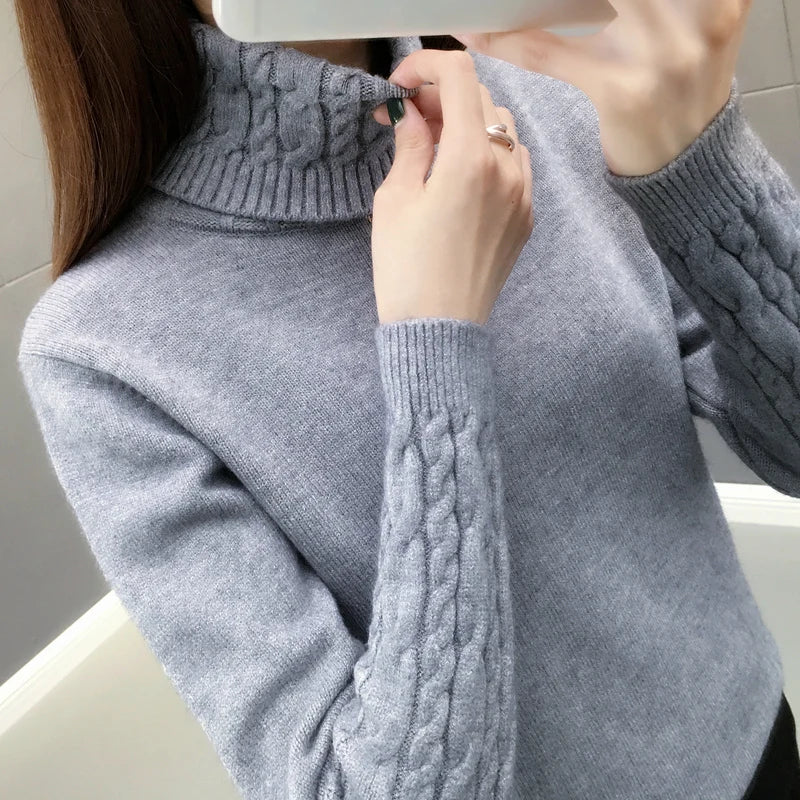 Pull Turtleneck Femme -  Manches Longues  | Chaud