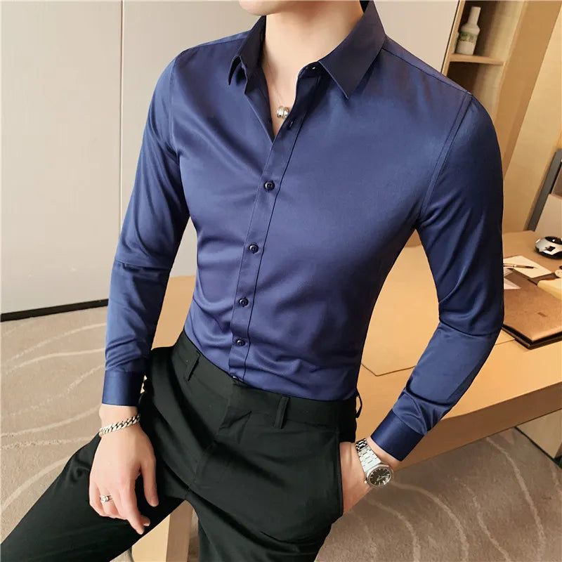 Chemise Business Homme - Manches Longues, Slim Fit